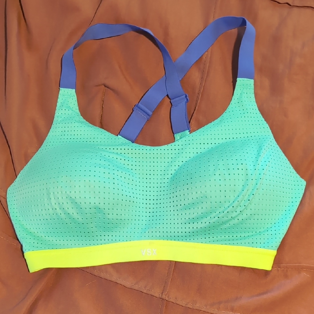 VSX Vibrant Green and Blue Sports Bra